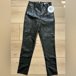 Princess Polly Black Faux Leather High Waisted Pants Size 4 NWT